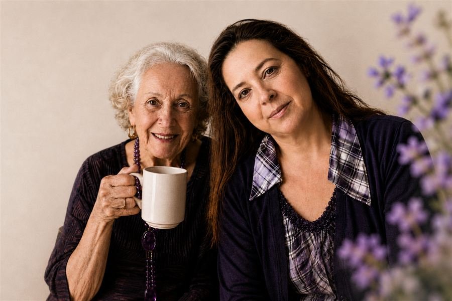 Rosa María Agudelo y su madre